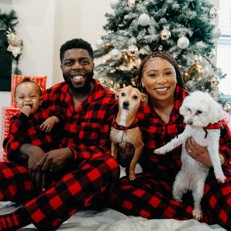 Matching Christmas flannel Pajamas for the WHOLE family 🥹😍. The dog’s bandanas are too cute and the perfect addition to keep the theme in order. 

#LTKHoliday #LTKfamily #LTKSeasonal