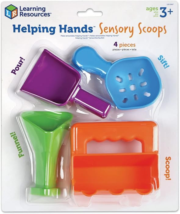 Learning Resources Helping Hands Sensory Scoops - Fidget Sand Toys, Water Bin Play, Tool Set, Fin... | Amazon (US)