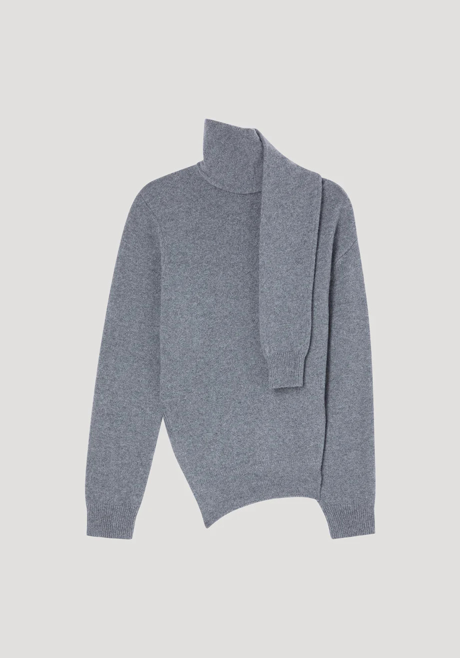 twisted scarf jumper | mid grey melange | Rohe