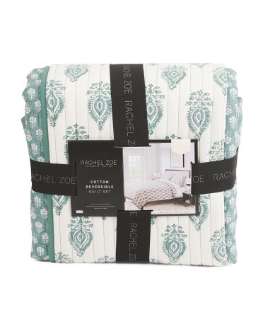 Block Printed Reversible Quilt Set | TJ Maxx