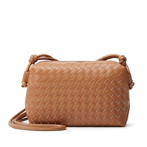 Woven Crossbody Bag for Women: Classic Handwoven Vegan Leather Bag - Effortless Minimalist & Comp... | Amazon (US)