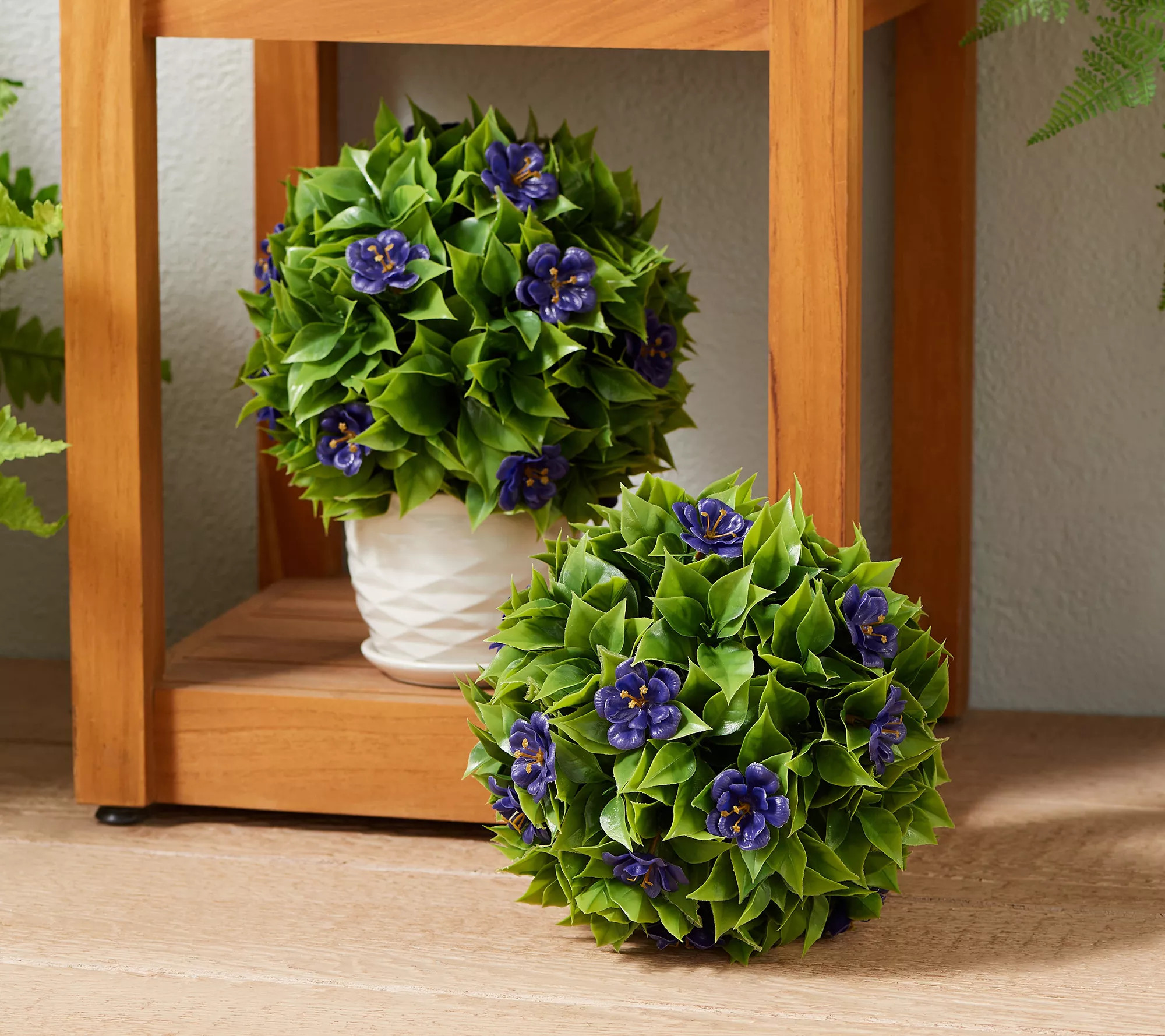 Wicker Park Set of (2) 9" Flower Blossom Indoor Outdoor Garden Spheres - QVC.com | QVC