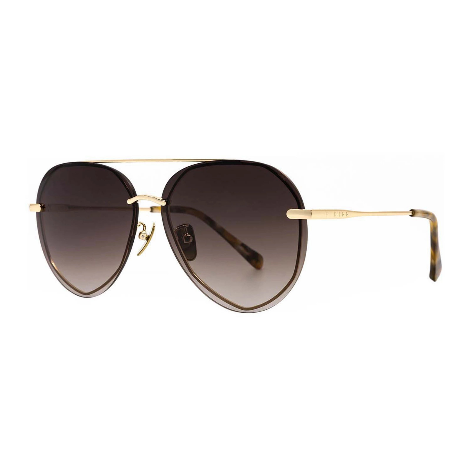 Women's DIFF Eyewear Lenox Gradient Aviator Sunglasses, Gold | Kohl's