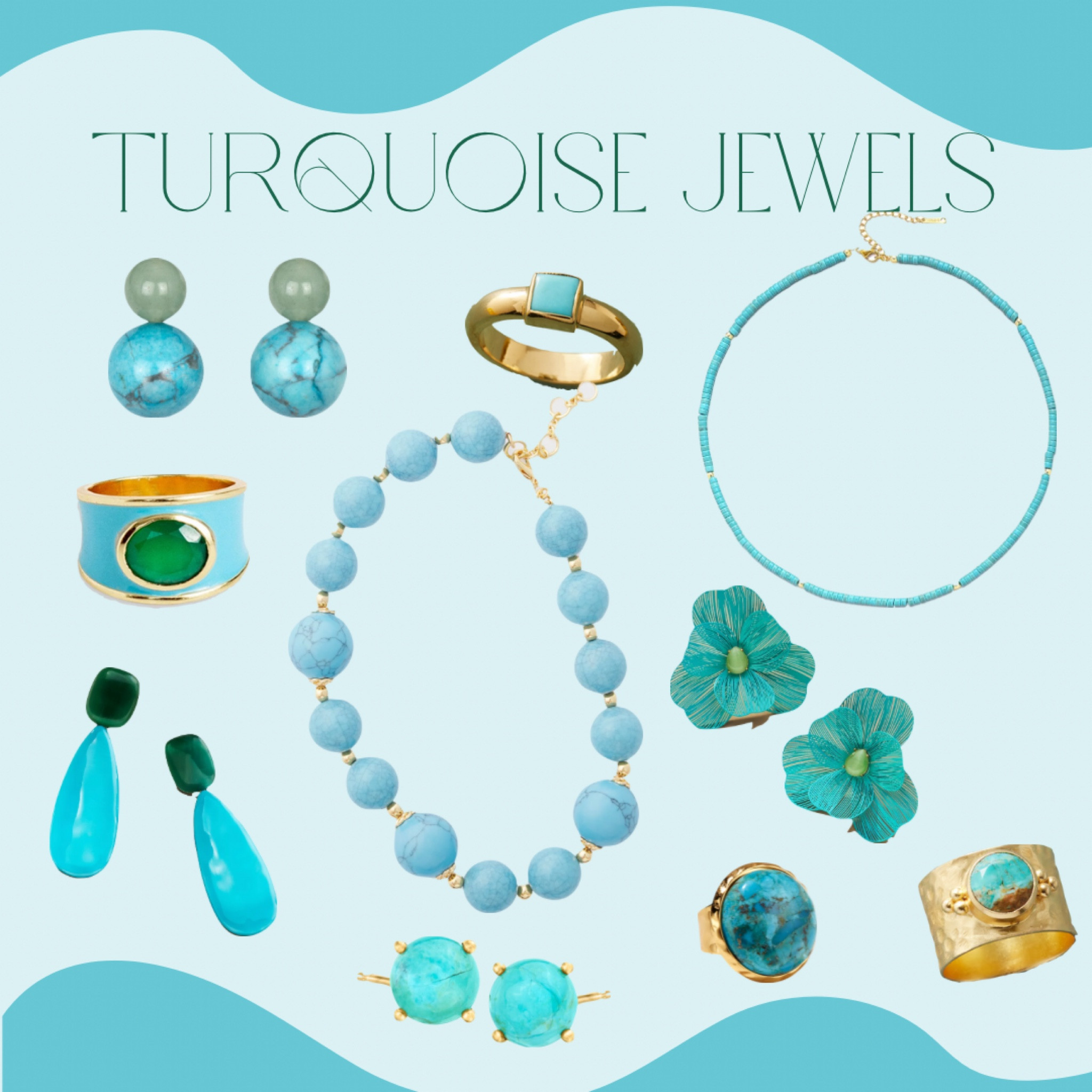 Turquoise Jewels 

#summer #jewelry #summerjewelry #turquoise #gold 

#LTKStyleTip