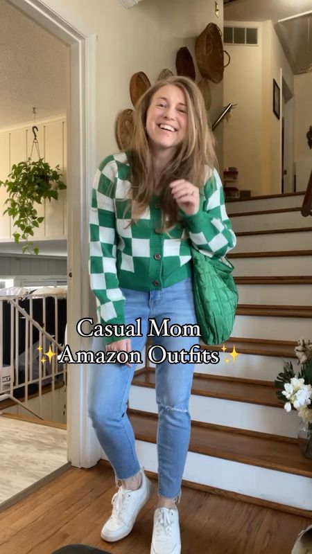Amazon outfits. Casual mom, Amazon style. Two piece sets from Amazon. Two piece outfit sets. Amazon mom finds. Checkered sweater. Checkered cardigan. Loungewear sets. Two piece lounge set

#LTKSeasonal #LTKstyletip #LTKfindsunder50