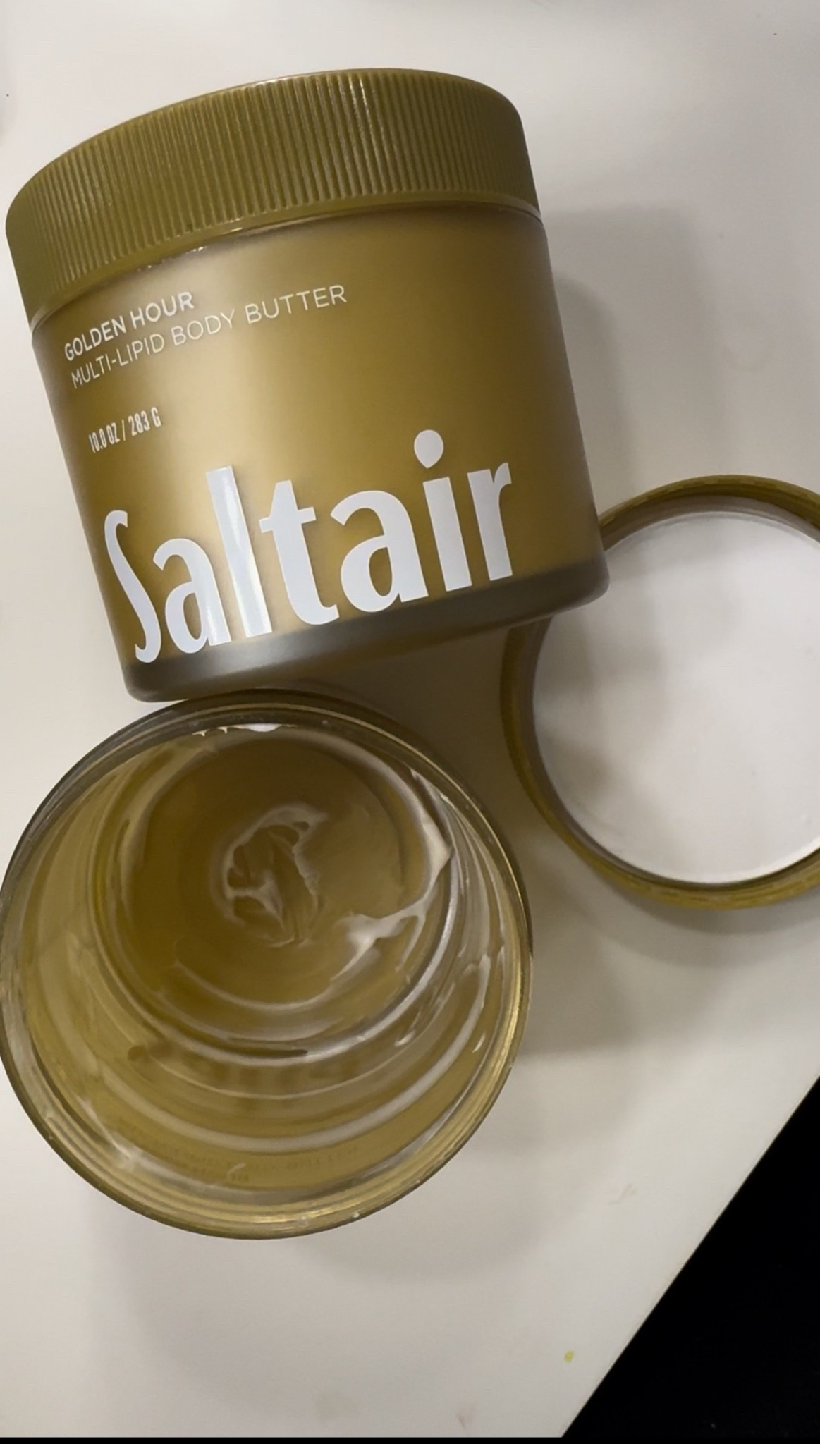 Body butter that layers beautifully and keeps you soft. This is my third jar. #saltair #bodybutter #dryskin #musthave 