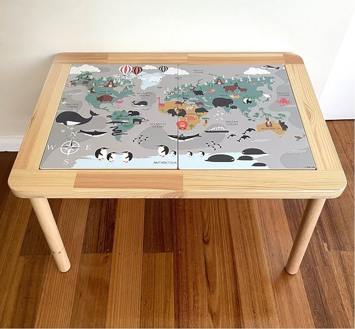 Decal/Stickers Compatible with IKEA Flisat Table Top (World Map) | Amazon (US)