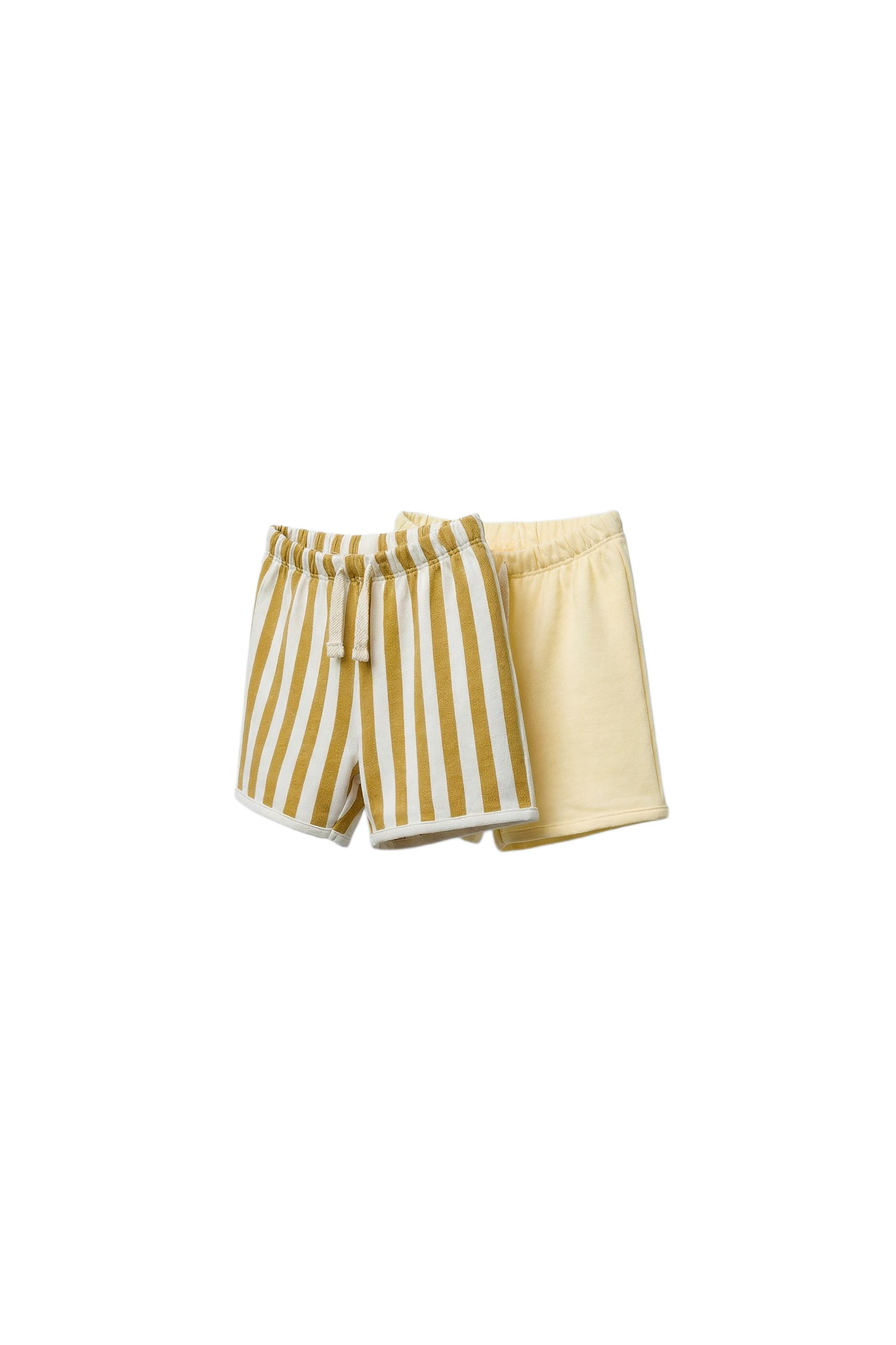 TWO-PACK OF STRIPED AND PLAIN BERMUDA SHORTS | Zara US