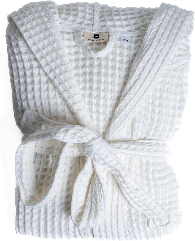 Luxury Waffle Robe with Hooded Unisex - Ultra Soft Turkish Cotton Cozy Full-Length Bathrobe for W... | Amazon (US)