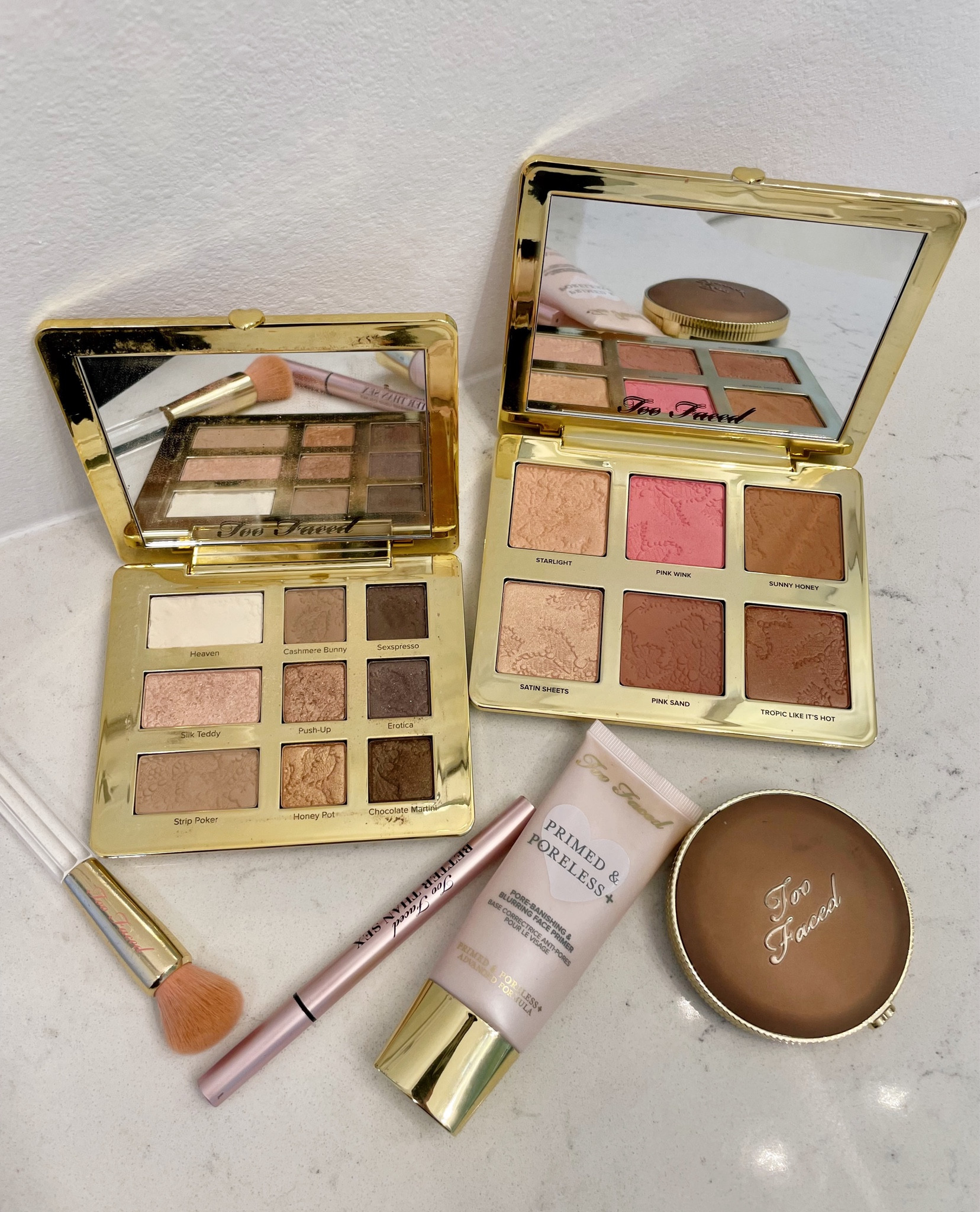 Too faced makeup favs!! Been using this bronzer & eyeshadow palette for several years and loving this new face palette! #toofaced #makeup #sephora #eyeshadow

#LTKFind #LTKGiftGuide #LTKbeauty