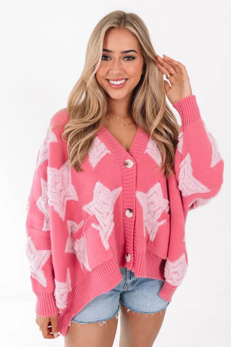Shooting For The Stars Cardigan - Blush | The Impeccable Pig