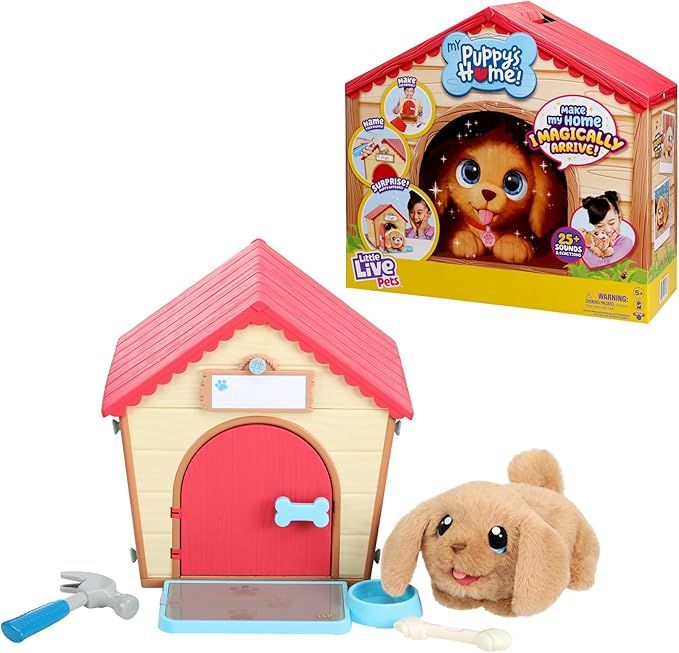 Little Live Pets - My Puppy's Home Interactive Plush Toy Puppy & Kennel. 25+ Sounds & Reactions. ... | Amazon (US)