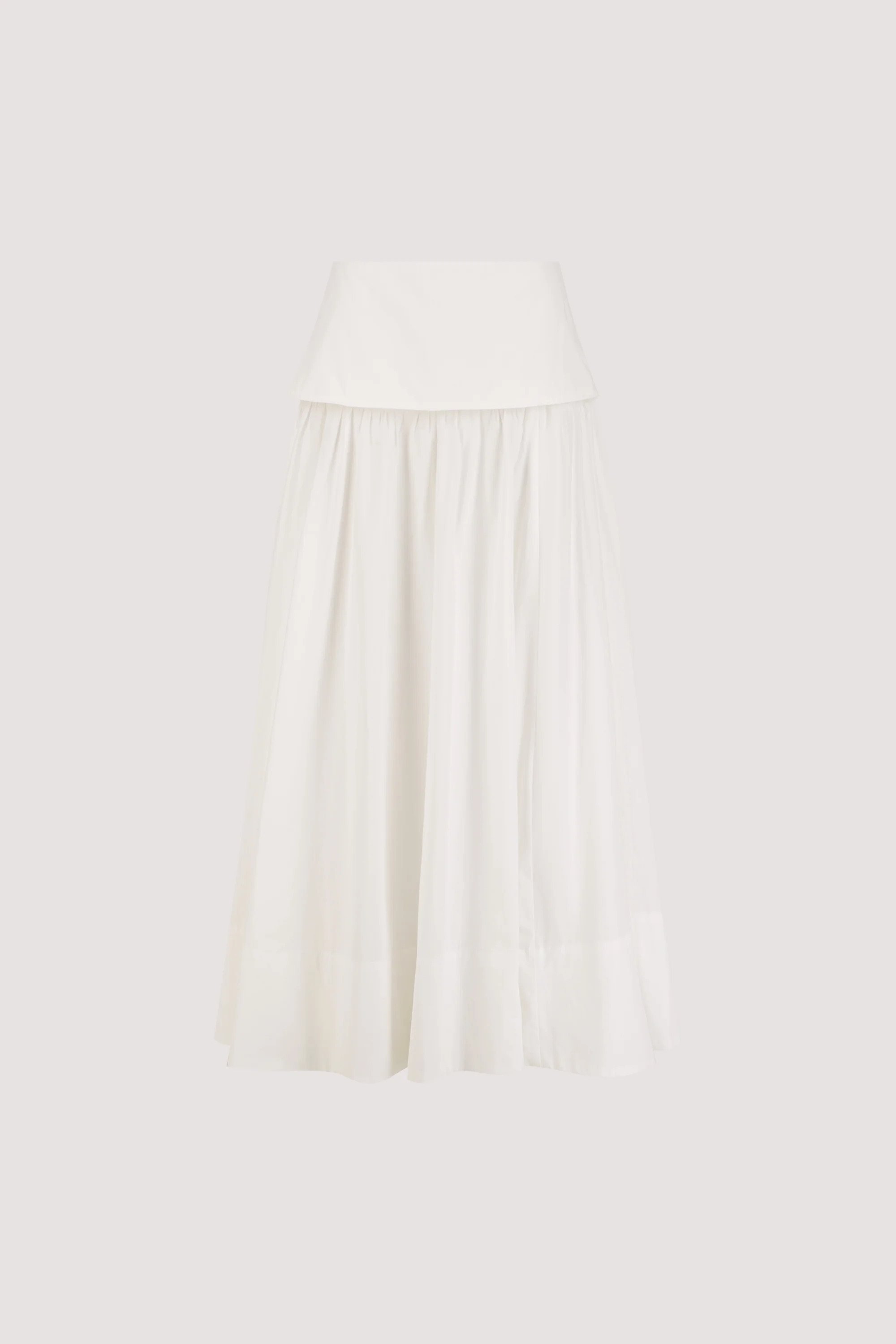 Claire White Cotton Midi Skirt | DISSH