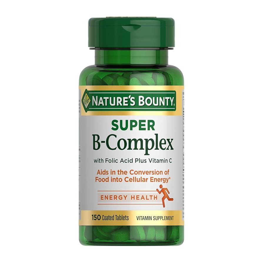 Nature's Bounty Super B Complex Vitamins with Vitamin C & Folic Acid, Vitamins for Immune & Cellu... | Amazon (US)