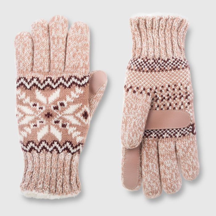 Isotoner Women's SmartDRI Knit Snowflake Gloves | Target