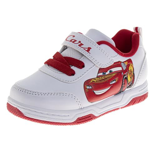 Josmo Kids Cars Shoes Boys Lightning McQueen Sneakers - Lightweight Breathable Athletic Shoe - White Cherry (Size 12 Little Kid) | Amazon (US)