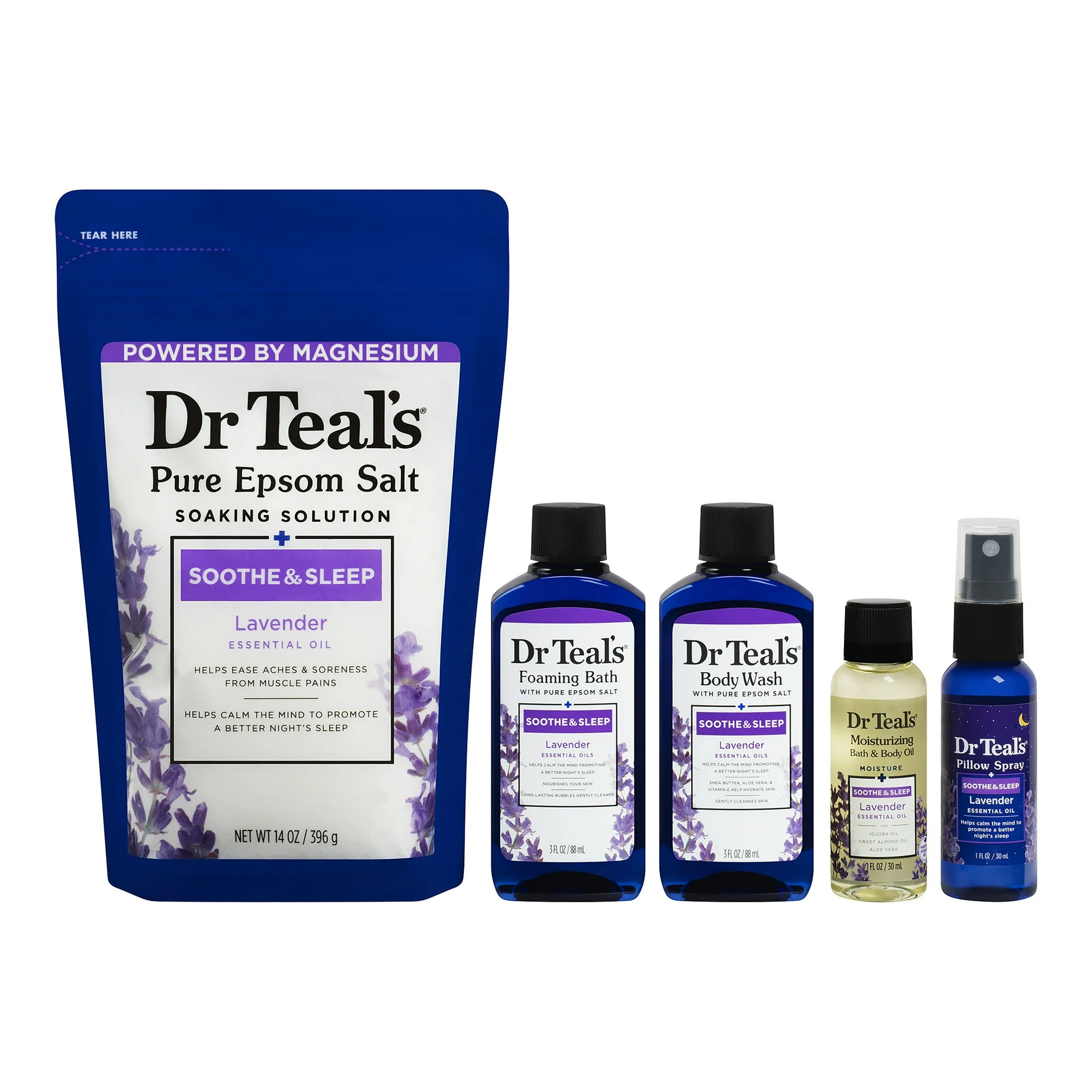Dr. Teal's Soothe & Sleep Lavender Bath & Body Gift Set, 5 Piece | Walmart (US)