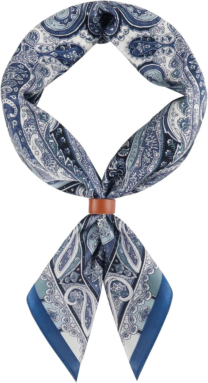 27.5 Inches Square Silk Feeling Neck Scarf for Men Necktie Silk Bandanas Pocket Square Cowboy Sca... | Amazon (US)