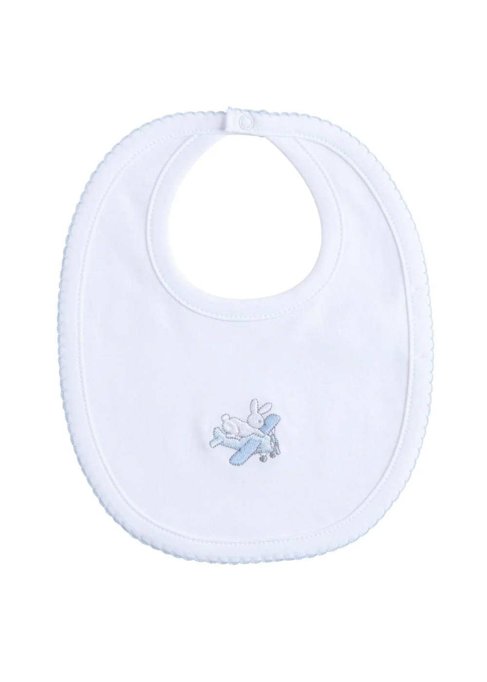 Embroidered Bib - Blue Flying Bunny | Little English