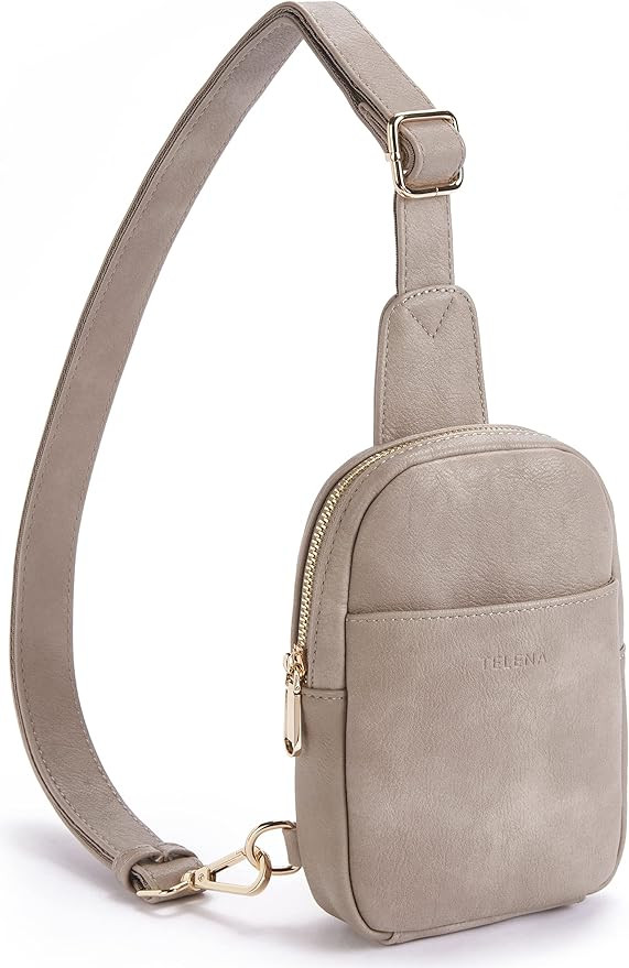 Telena Small Sling Bag for Women Leather Crossbody Fanny Packs Chest Bag for Women | Amazon (US)