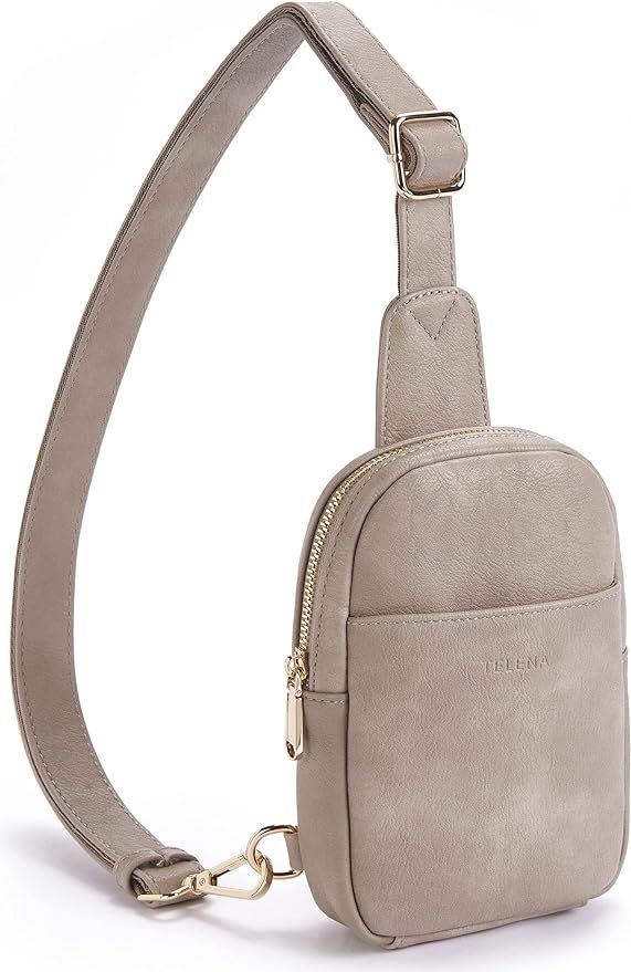 Telena Small Sling Bag for Women Leather Crossbody Fanny Packs Chest Bag for Women | Amazon (US)