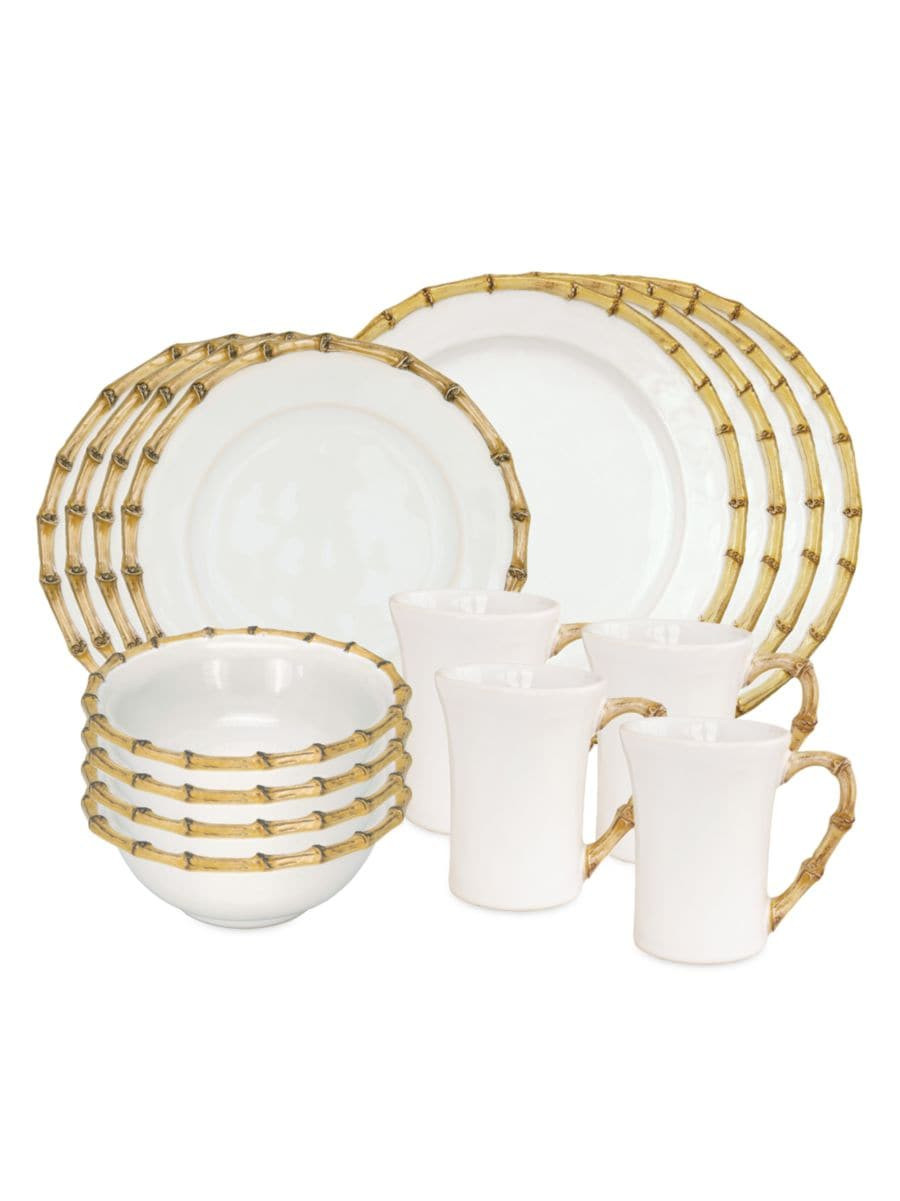 Bamboo Ceramic 16-Piece Dinnerware Set | Saks Fifth Avenue