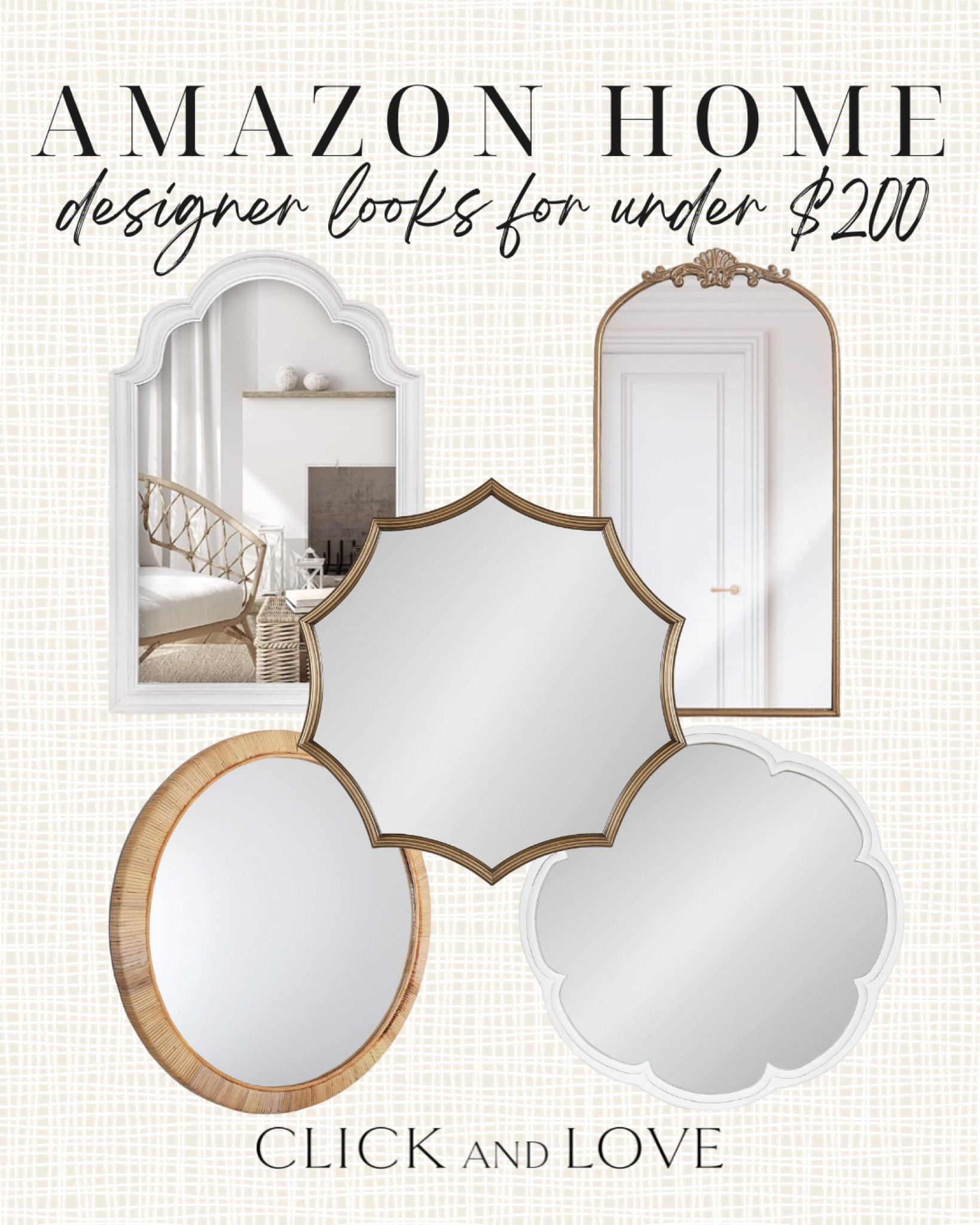 Designer inspired mirrors under $200 ✨ love this vintage style! 

Mirrors, accent mirror, round mirror, white mirror, woven mirror, vintage mirror, modern home decor, traditional home decor, budget friendly home decor, living room, dining room, bedroom, entryway, hallway, bathroom, Interior design, look for less, designer inspired, Amazon, Amazon home, Amazon must haves, Amazon finds, amazon favorites, Amazon home decor #amazon #amazonhome

#LTKsalealert #LTKstyletip #LTKhome