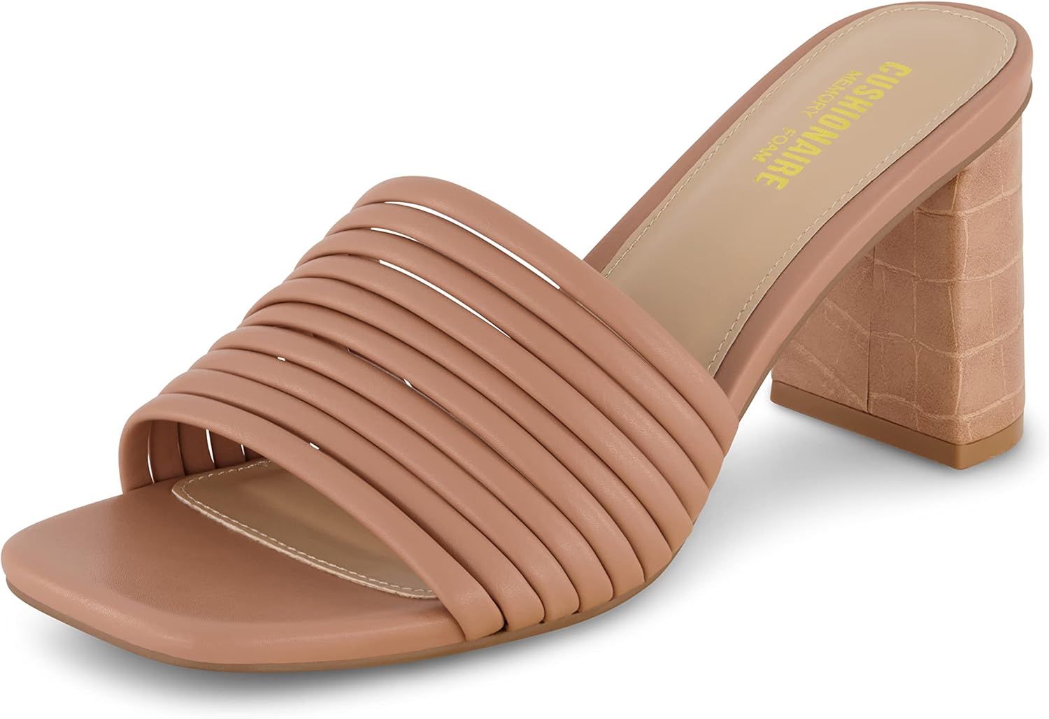 CUSHIONAIRE Women's Irma Strappy Block Heel Sandal +Memory Foam | Amazon (US)