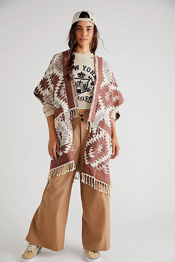 Mystic Geo Blanket Poncho by Free People, Natural Combo, One Size | Free People (Global - UK&FR Excluded)