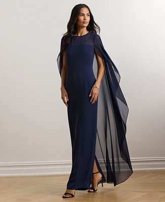 Women's Cape Georgette Gown | Macy's