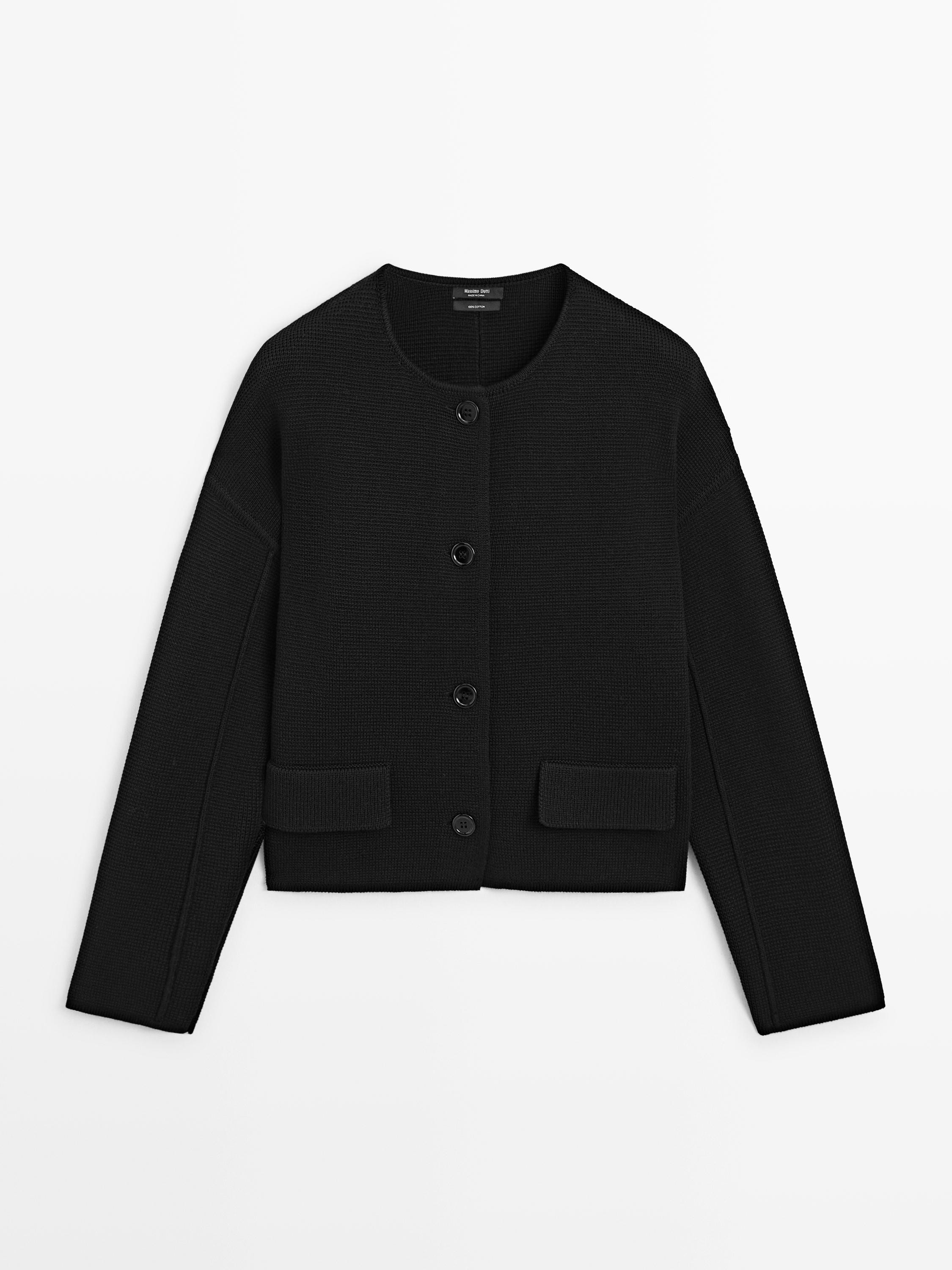Cotton knit cardigan | Massimo Dutti UK