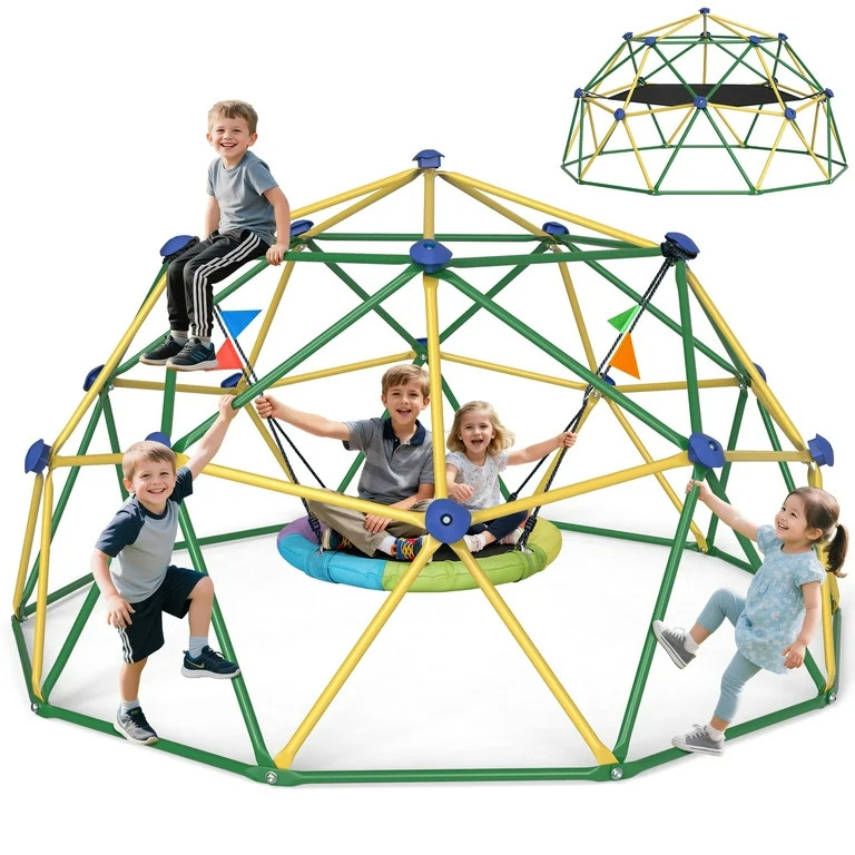 GIKPAL Climbing Dome, 10FT Dome Climber with Hammock & Swing Set for Kids Outdoor Play Equipment,... | Walmart (US)