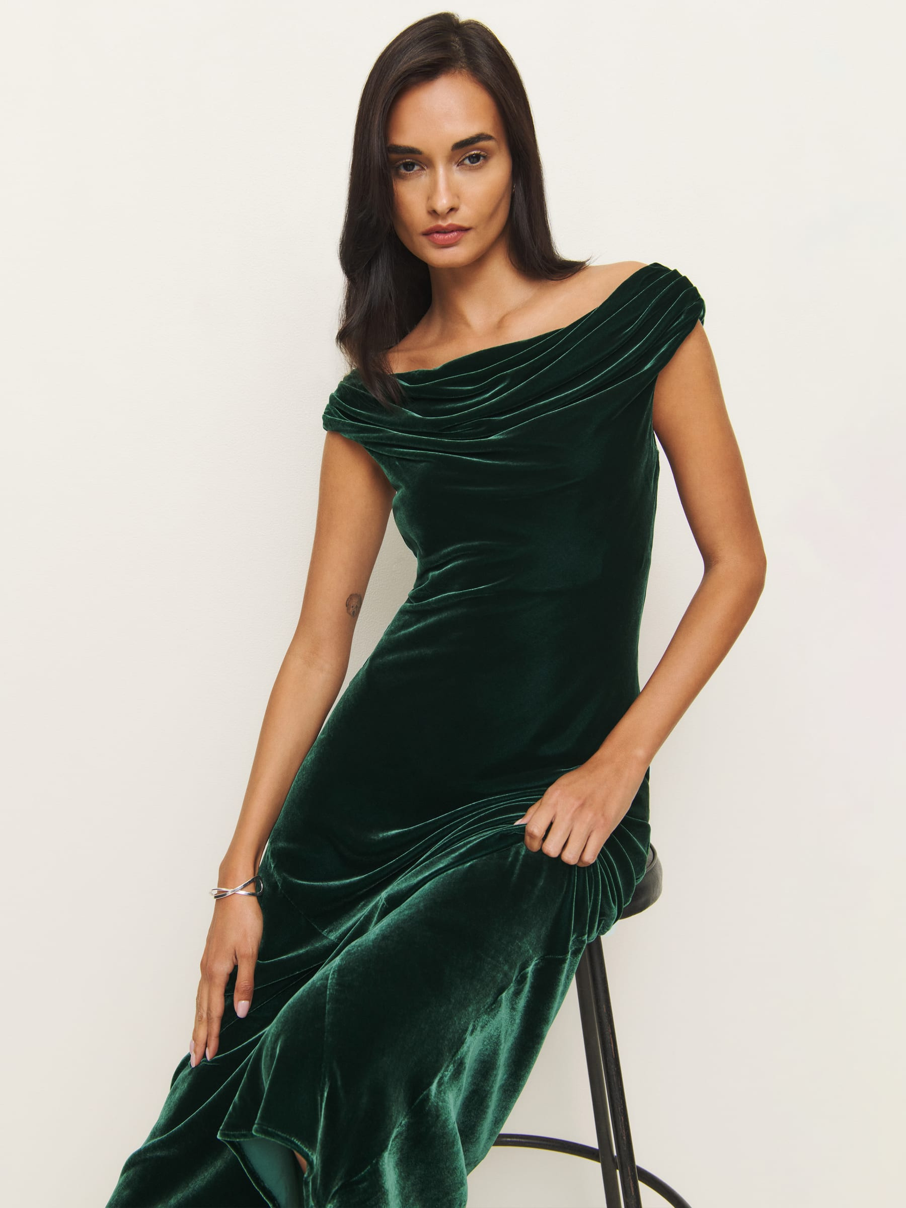 Elvie Velvet Dress | Reformation (Global)