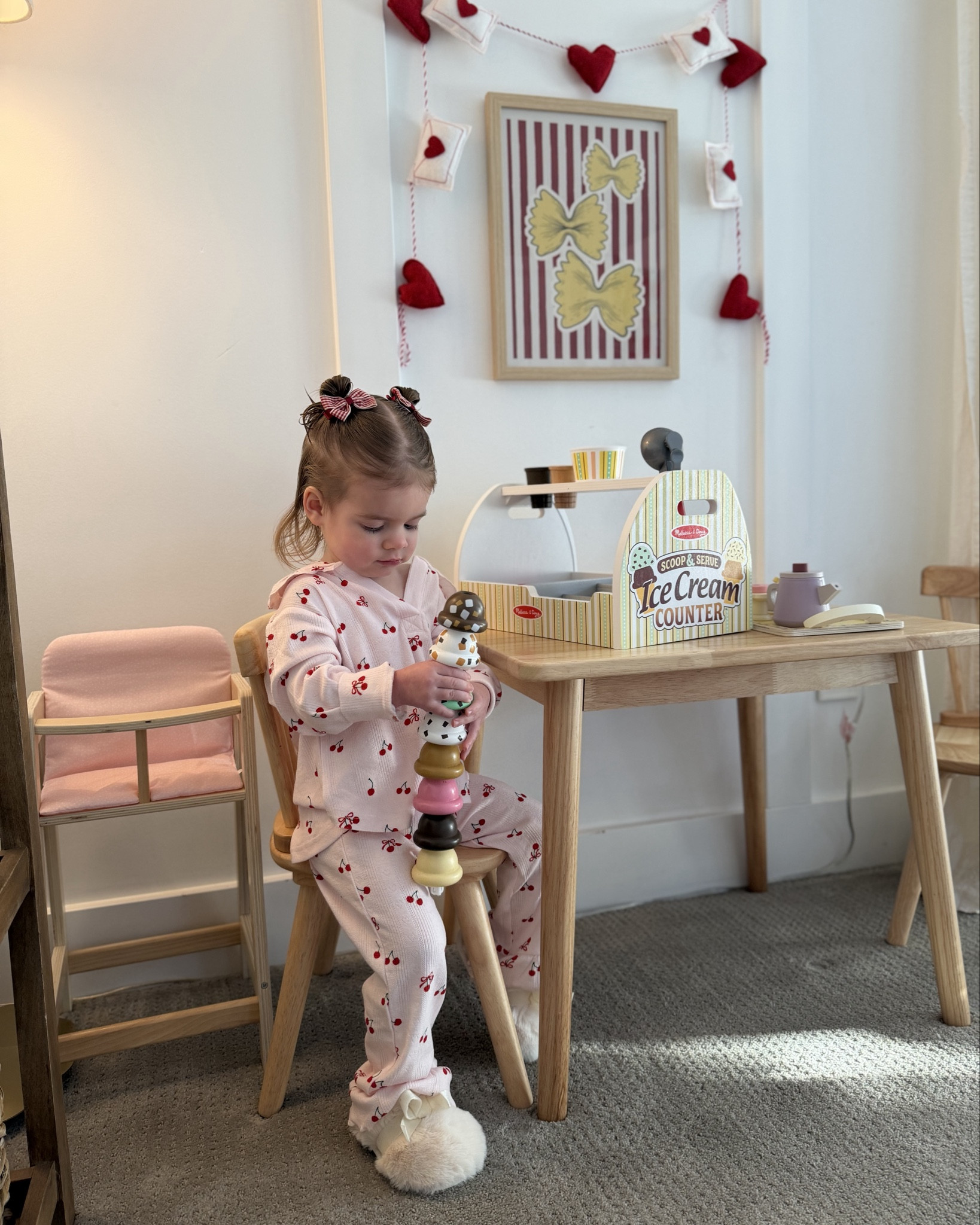 The cutest little valentine day pajamas for Evie 💘I have the matching pair (women’s are sold out 😭) but toddlers are still available in multiple sizes!! She’s in a 2T and has a ton of space to grow 🥰

Tiny Talulah, shop Talulah, cherries and bows, pink and red 

#LTKFindsUnder50 #LTKSeasonal #LTKKids