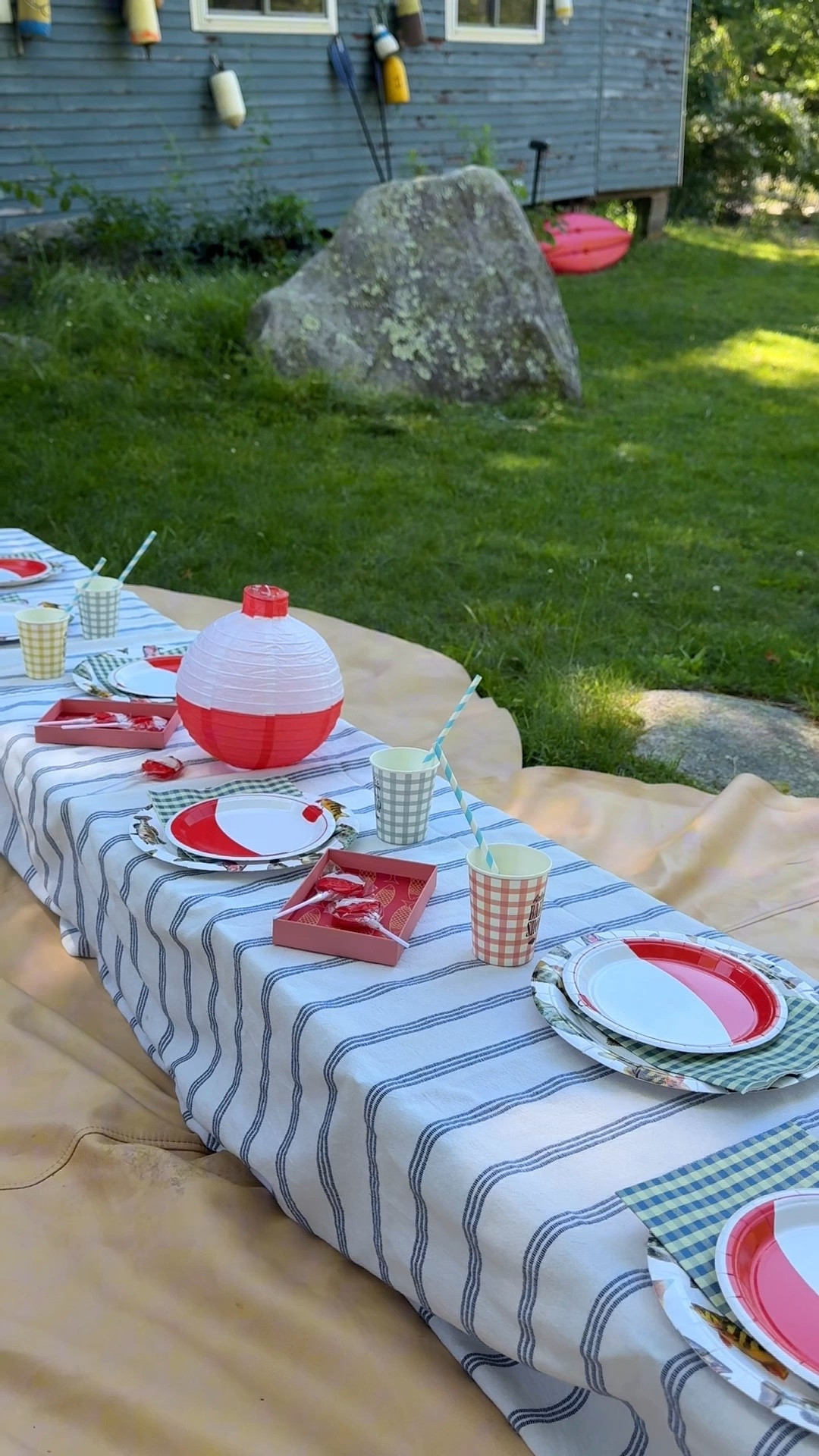the easiest way to make a long kids table— they fold up tiny too. i just use two regular size tablecloths 💙

#LTKmomlife #LTKHome