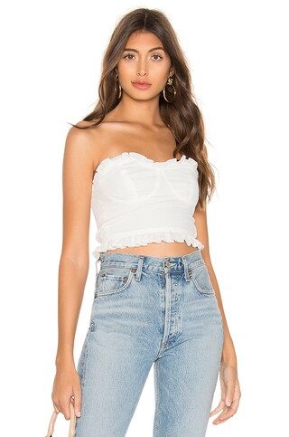 superdown Laney Bustier Crop Top in White from Revolve.com | Revolve Clothing (Global)