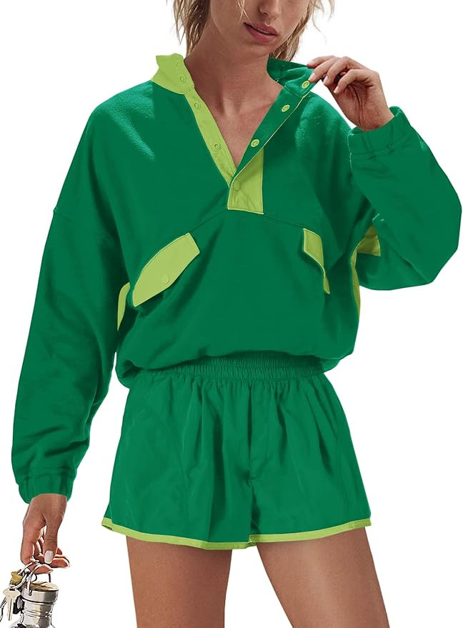 Nirovien Womens 2 Piece Workout Sets Two Piece Outfits Activewear Gym Sets Pullover Sweatshirt An... | Amazon (US)