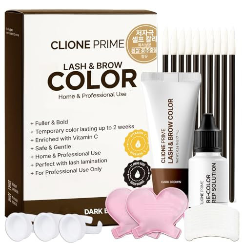 Korean Lash & Brow Color Kit – Temporary Eyelash & Eyebrow Color, Dark Brown, Naturally Fades Within 1-2 Weeks, Gentle Vitamin C Formula | Amazon (US)
