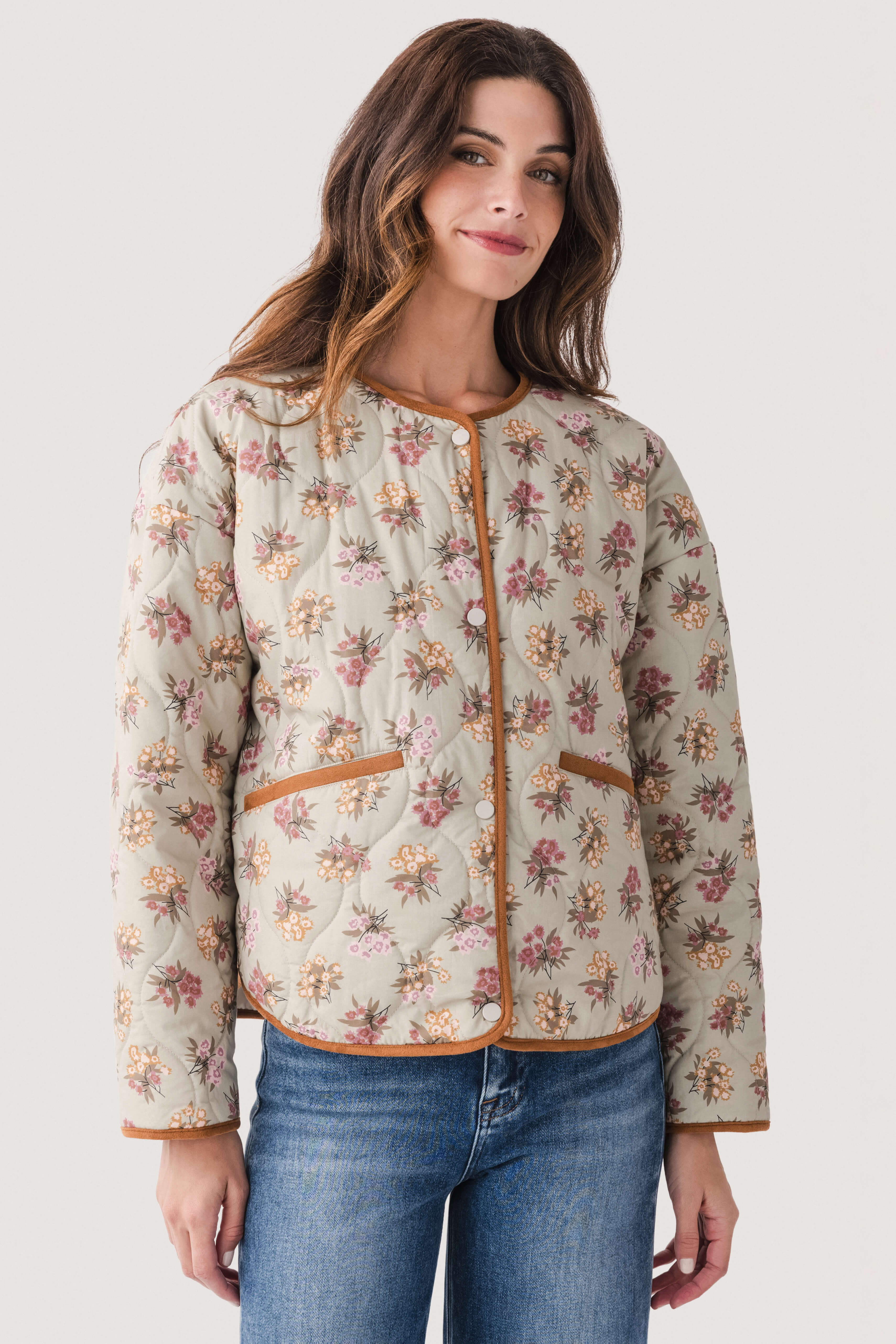 THML Floral Quilted Jacket | Social Threads