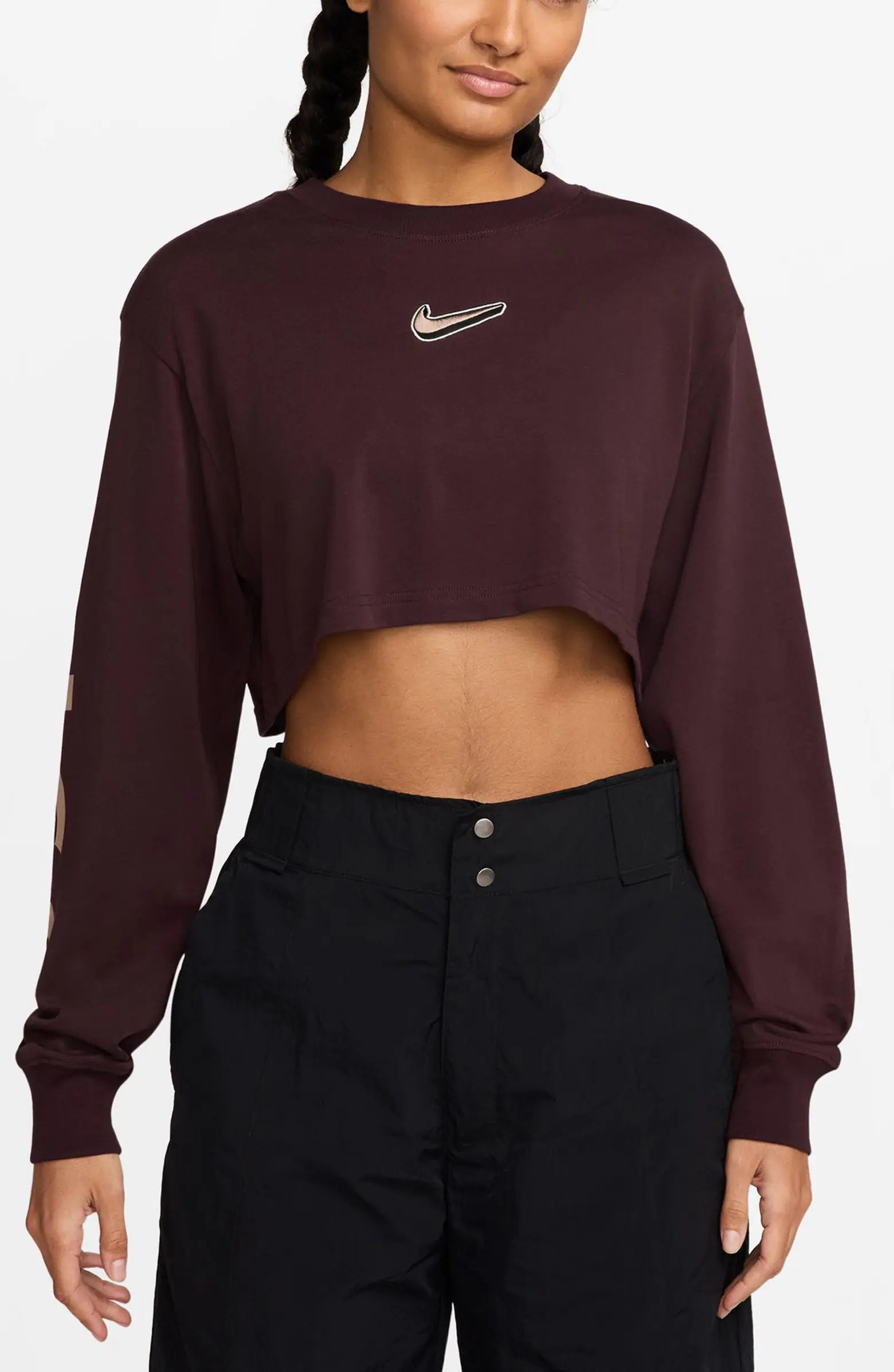 Sportswear Long Sleeve Crop T-Shirt | Nordstrom
