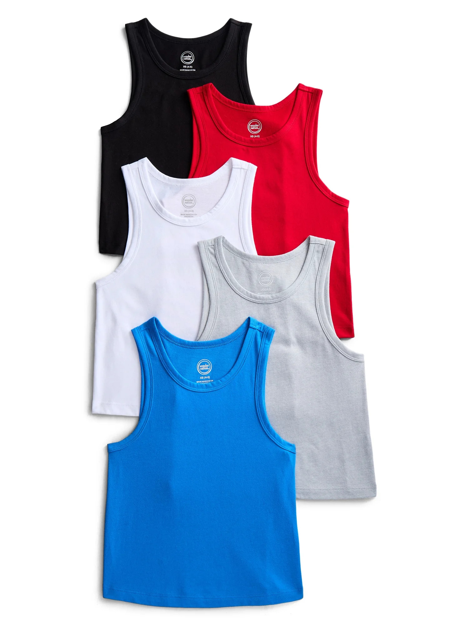 Wonder Nation Boys Kid Tough Tank Tops, 5-Pack, Sizes XS-XXL & Husky | Walmart (US)