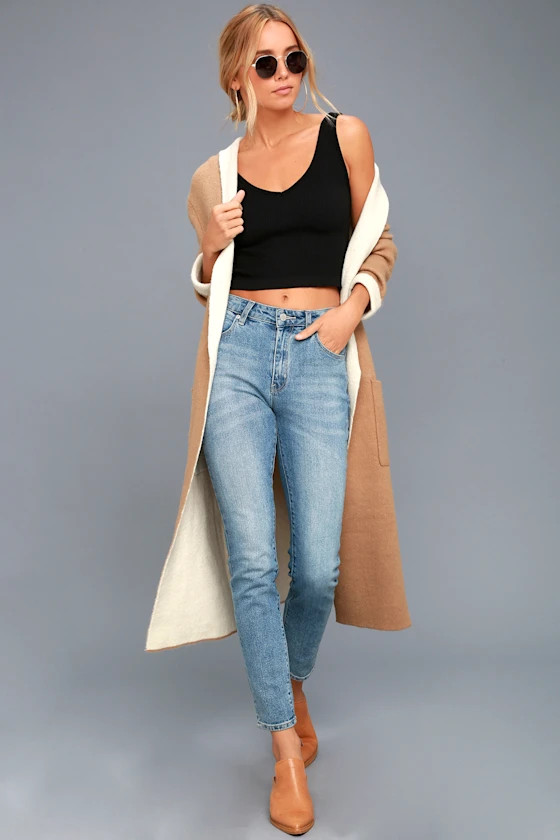 Solid Rib Black Cropped Tank Top | Lulus (US)