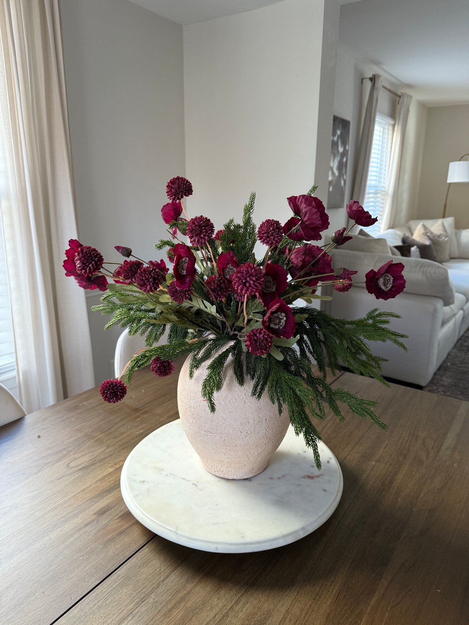 Winter faux floral arrangement 

#LTKHome #LTKHoliday #LTKSeasonal