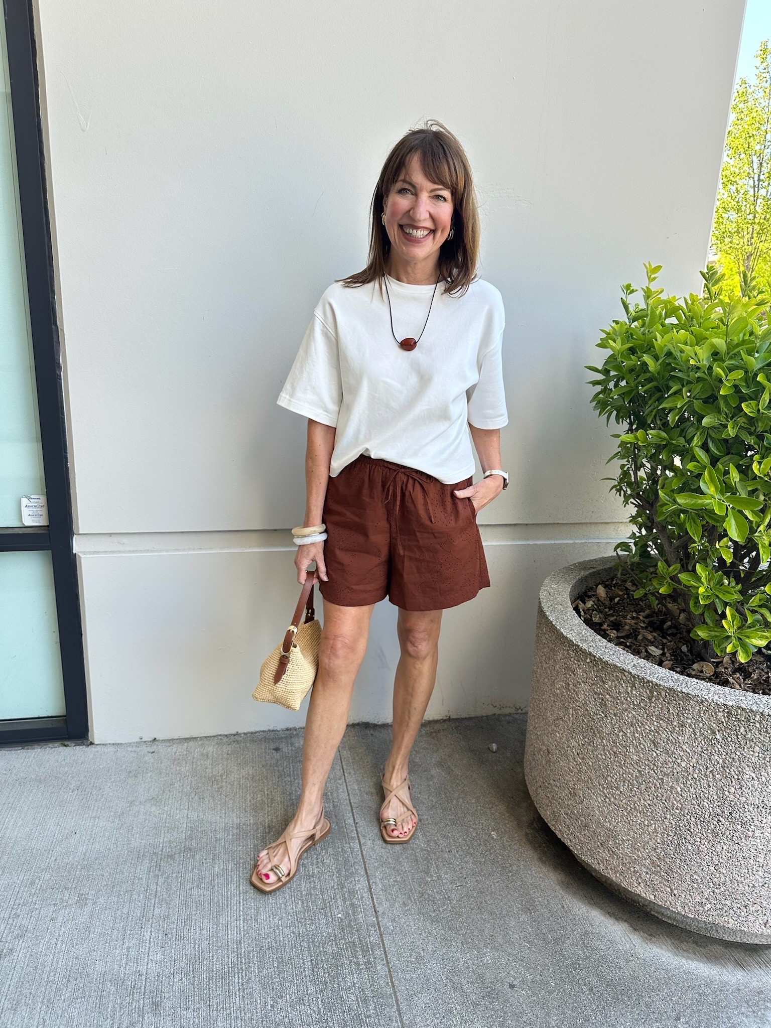 Getting a pedicure? Consider it an excuse for a cute outfit!😁💅 Krista’s @Target  eyelet shorts are such a cool color and this is the white tee she’s been wearing on repeat.

#LTKootd #LTKSeasonal #LTKOver40