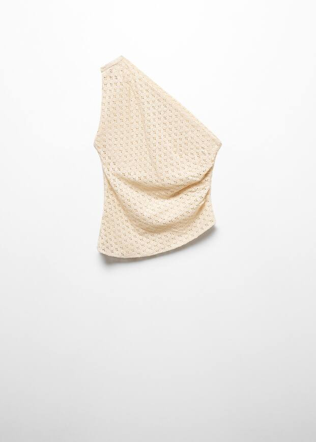 Asymmetrical openwork top -  Women | Mango USA | MANGO (US)