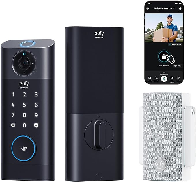 eufy Security Video Smart Lock S330, 3-in-1 Camera+Doorbell+Fingerprint Keyless Entry Door Lock, ... | Amazon (US)