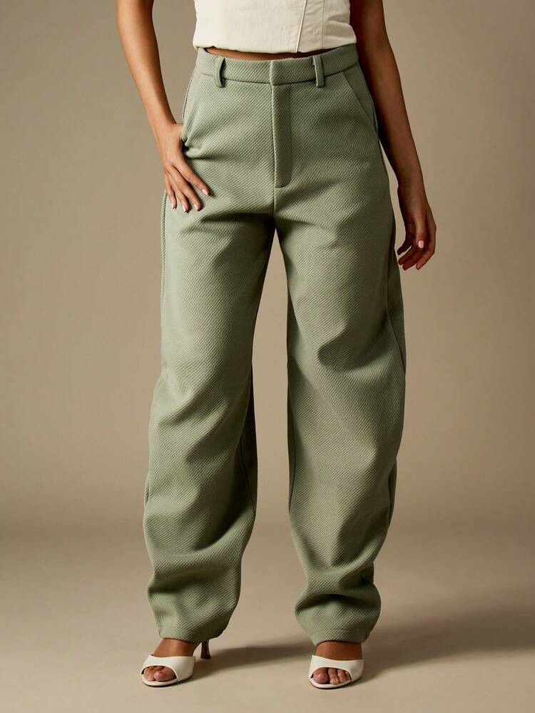 MISSGUIDED High Waisted Wide Leg Structured Pants For Women Curved Palazzo Trousers Spring Summer | SHEIN