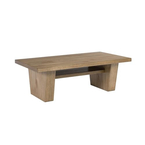 Signature Design by Ashley Rectangular Wood Coffee Table, Light Brown | Amazon (US)