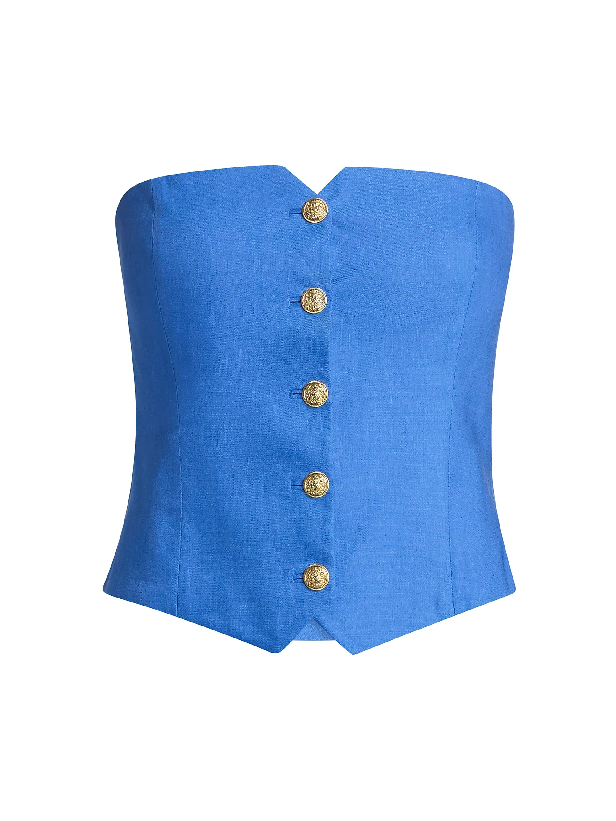 ALICE + OLIVIA Kelcey Strapless Linen-Blend Vest | Saks Fifth Avenue | Saks Fifth Avenue