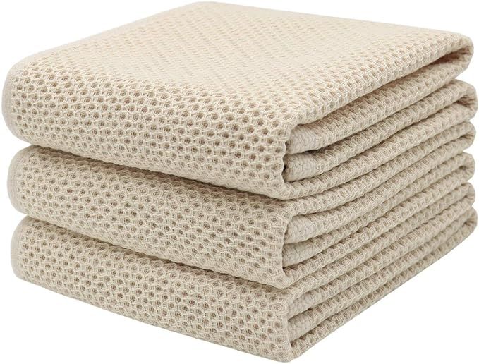 Mia'sDream Cotton Hand Face Head Towel Waffle Weave Kitchen Tea Towel Dish Towels, Soft and Absor... | Amazon (US)